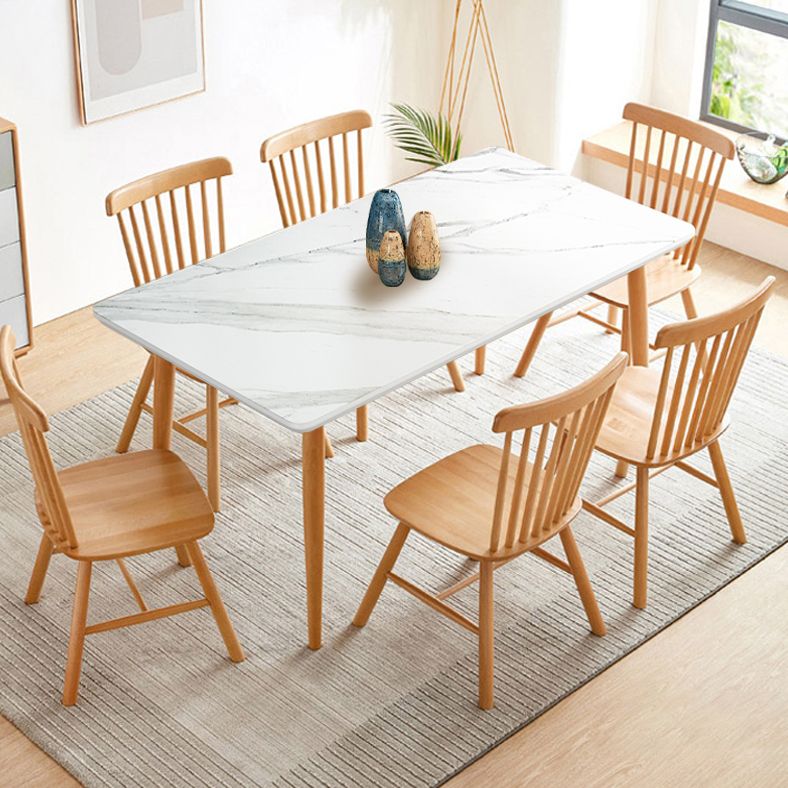 Einfachheit Home Sintered Stone Esstisch Rechteck Form Esstisch mit 4 Beinen Basis