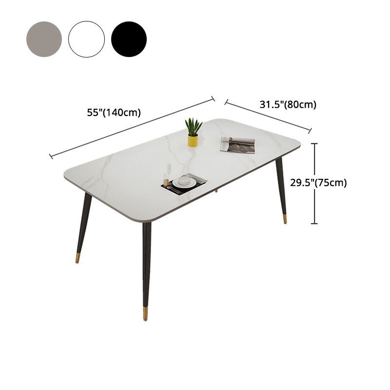 Modern Rectangle Dinette Set 1/2/5/7 Pieces Sintered Stone Top Dining Table Set