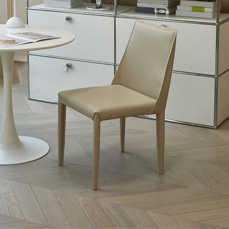 Designer Style Armless Chair Solid Back Side Leather Indoor Chair for Restaurant