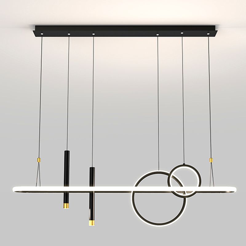 Modern Linear Island Chandelier Lights Metal Pendant Lights