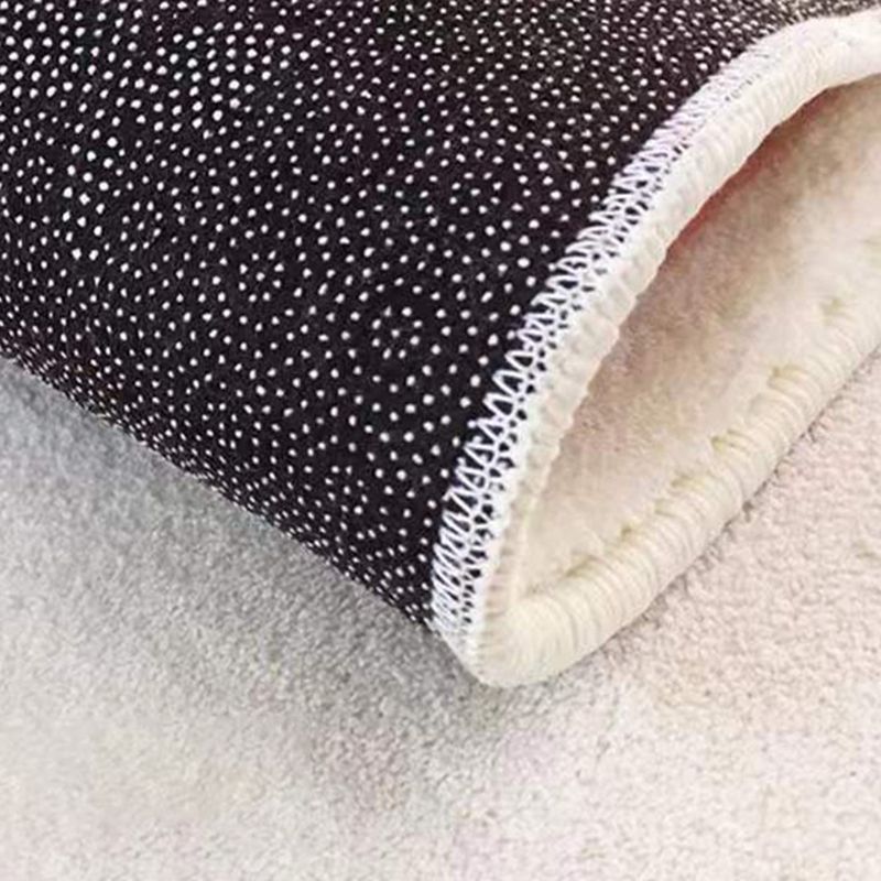 White Modern Rug Polyester Dog Pattern Rug Washable Rug for Home Decor