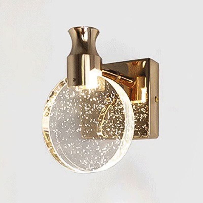 Light Luxury Crystal Wall Light Modern Simple Circle Led Wall Lamp for Living Room