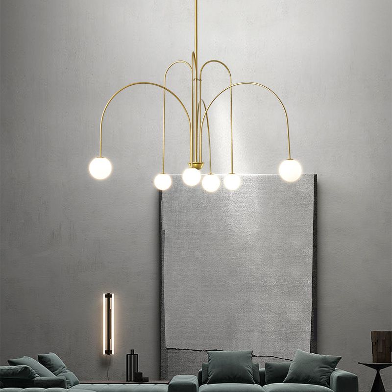 Modern Metal Chandelier Light Fixtures Multi-Head Suspension Pendant Lamps for Living Room