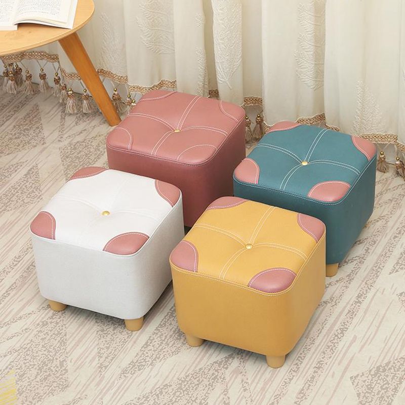 Orange Modern Standard Square Color Piece Leather Standard for Drawing Room