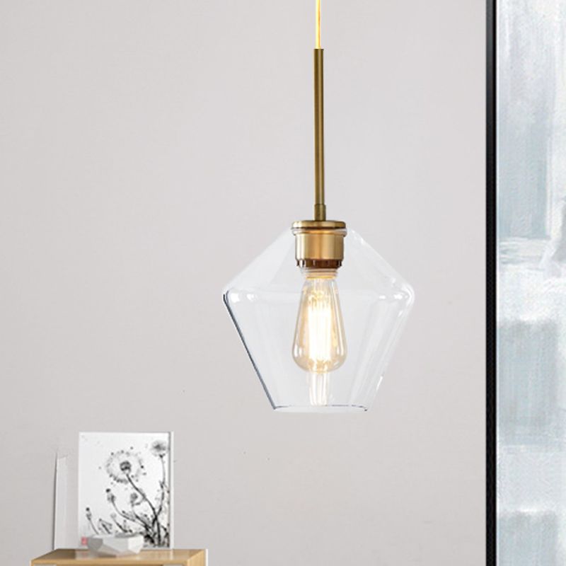 4.5"/9"/12" Wide Glass Shade Hanging Light with Brass Lamp Socket One Light Modern Pendant Light for Office