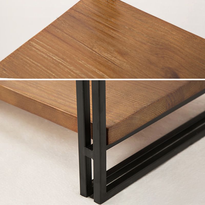 Wooden Open Back Bookshelf Etagere Industrial Bookcase with Shelves