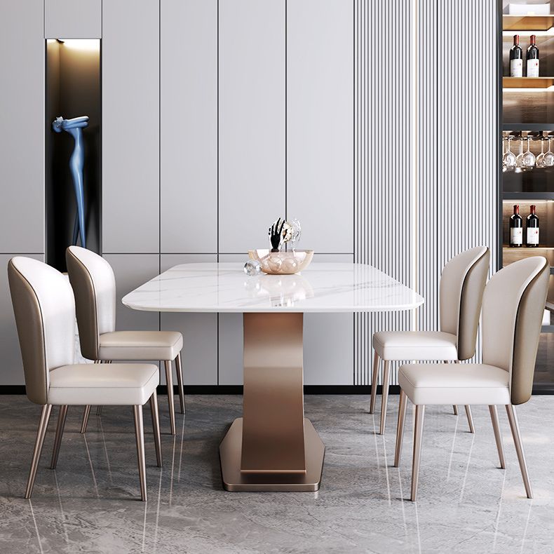 Luxury Sintered Stone Top Dining Set Rectangle 1/3/4/5/6 Pieces Dining Table Set