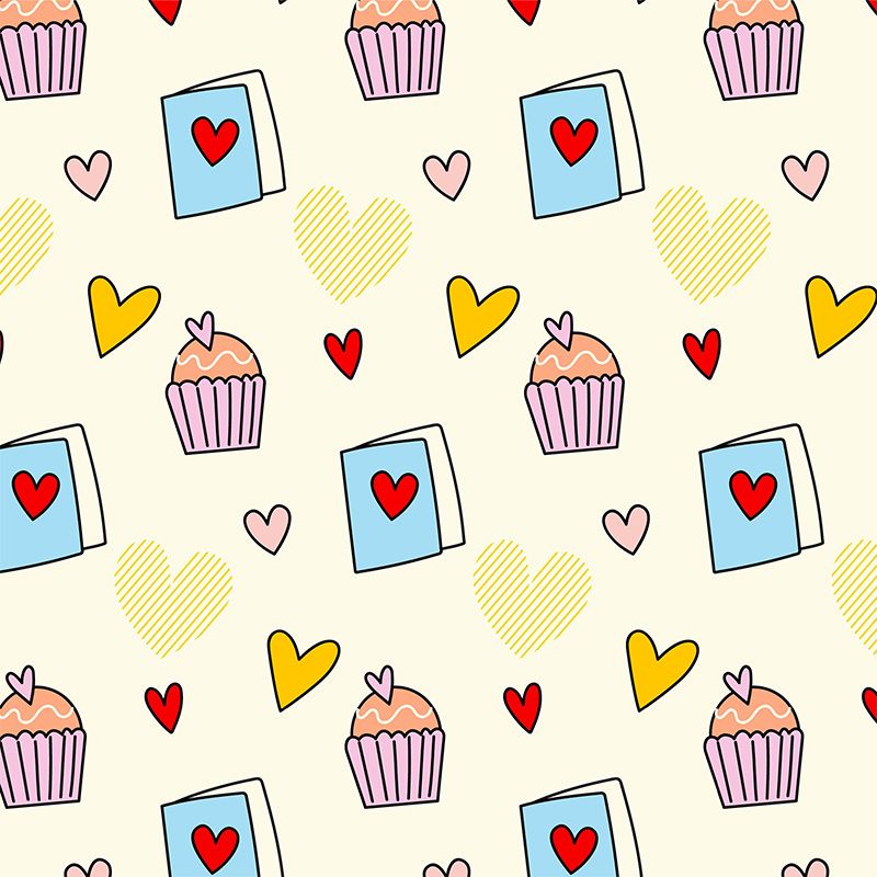 Environment Friendly Mural Wallpaper Heart Pattern Bedroom Wall Mural