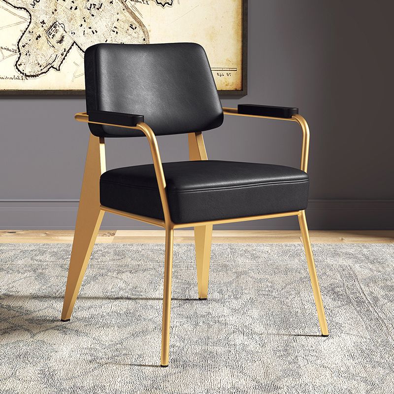 Chaise de salle à manger en métal rembourrée à dossier ouvert de chaise scandinave d'intérieur
