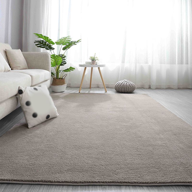 Tapis de couleur unie brun Rapier en polyester tapis de support de tapis sans glissement pour le salon