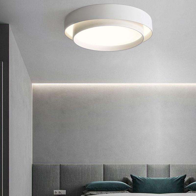 Modern Style Circular Shade Ceiling Lamp Metal 1 Headed Ceiling Lighting for Living Room