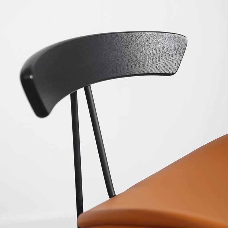 Nordic Iron Simple Barstool Indoor Hoher Hocker mit Nachahmungsleder (2) Set (2)