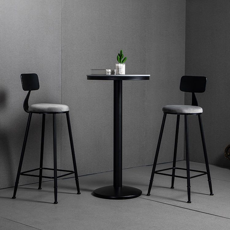 Industrial 1/2/3 Pieces Round Bar Table Set Sintered Stone Bistro Set for Home Use