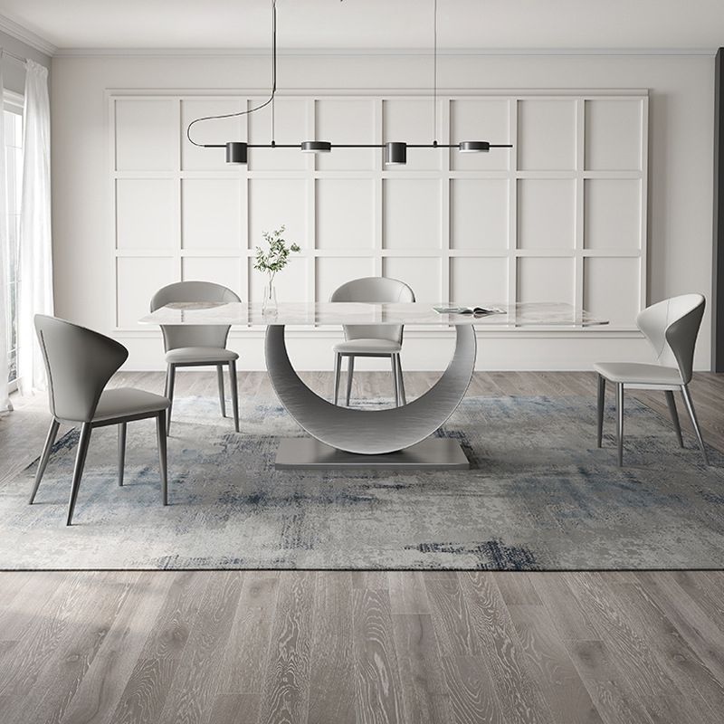 Industrial Dinner Table Stone Rectangle Dining Site Table for Dining Room