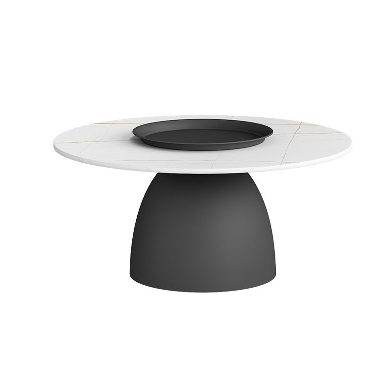 Mid-Century Modern Iron/Stone Coffee Table Dia 23.6"/31.5" Cocktail Table