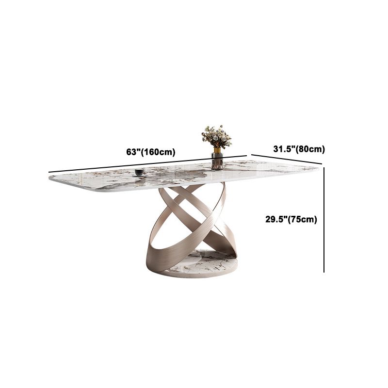 Luxurious Sintered Stone Top Dining Set Rectangle 1/4/5/7 Pieces Dining Room Table Set