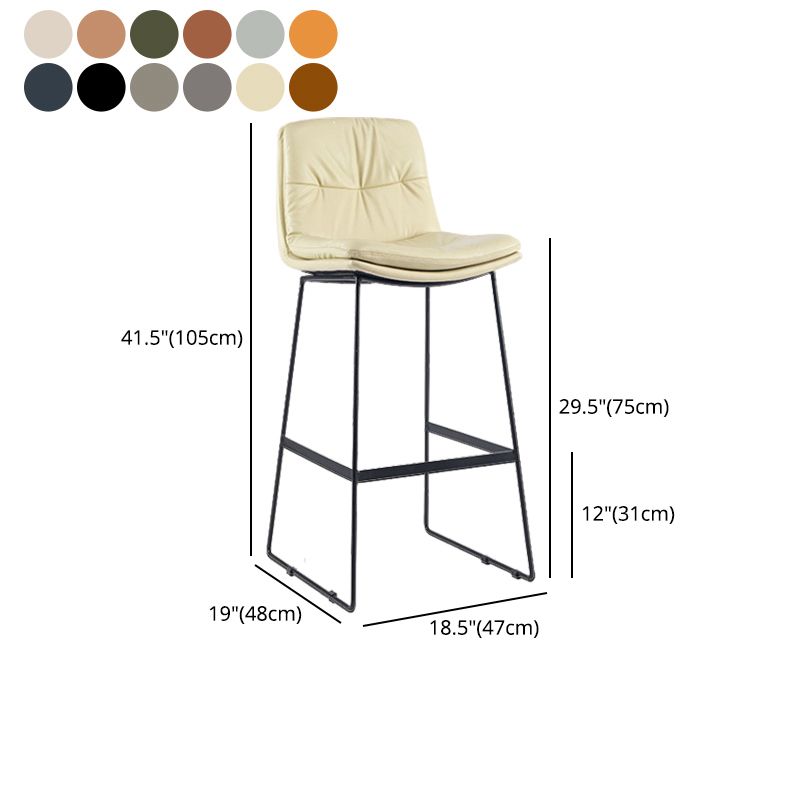 Coffee Shop Low Back Scandinavian Stool Matte Finish Upholstered Bar Stools