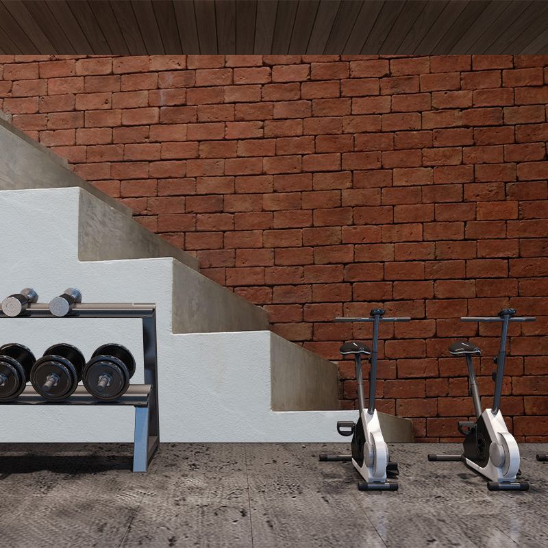 Industrial Style Wallpaper Murals with Brick Wall Pattern Stain Resistant Wall Covering