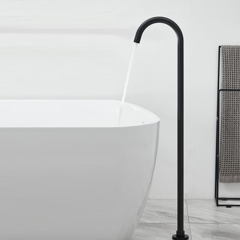 Contemporary Bathroom Faucet Floor Mounted Copper High Arc Fixed Freestanding Faucet