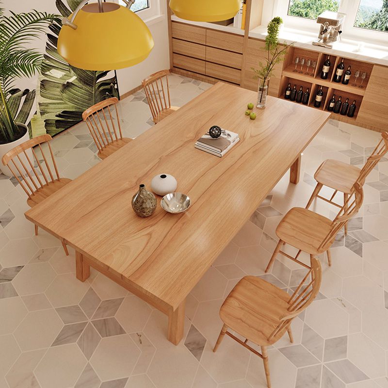 Modern 1/2/7 Pieces Dining Set Rectangle Pine Wood Dining Table for Dining Room