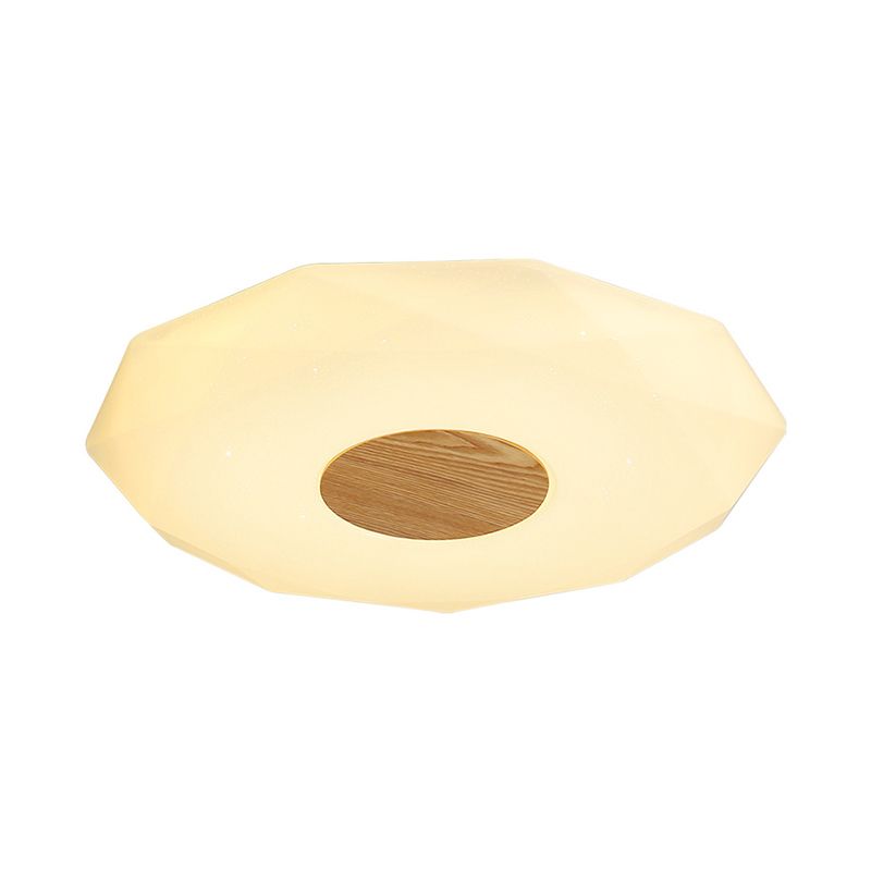 Polygon Acrylic Flush Mount Lamp Modernism 14.5"/18.5"/22.5" Width LED White Ceiling Flush in Warm/White Light