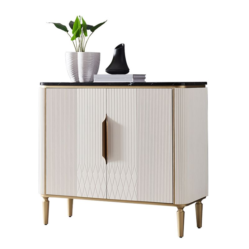 Glam Dining Server Marble Buffet Server with Doors for Dining Room