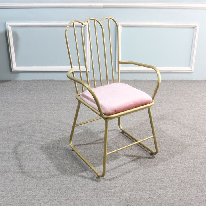 Nordic Metal Dining Room Chairs Slat Back Side Chair for Restaurant Use