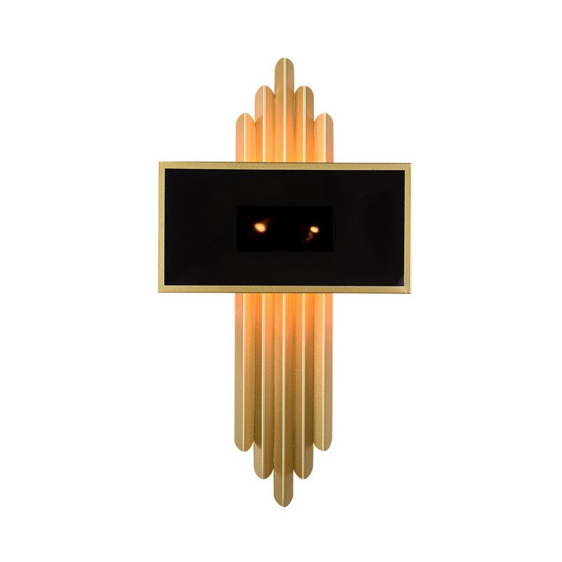 25.5 “/37.5" de latón de ancho 1 Luz de luz Luz de tela rústica Rectángulo de pared de pared para sala de estar