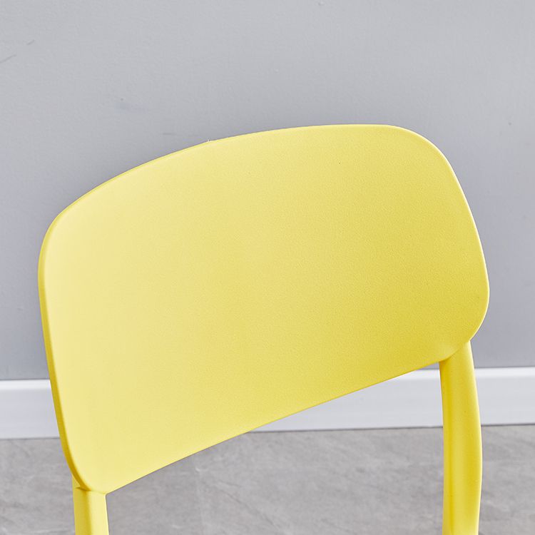 Scandinavian Plastic Armless Dining Chairs Dining Room Open Back Side Chair