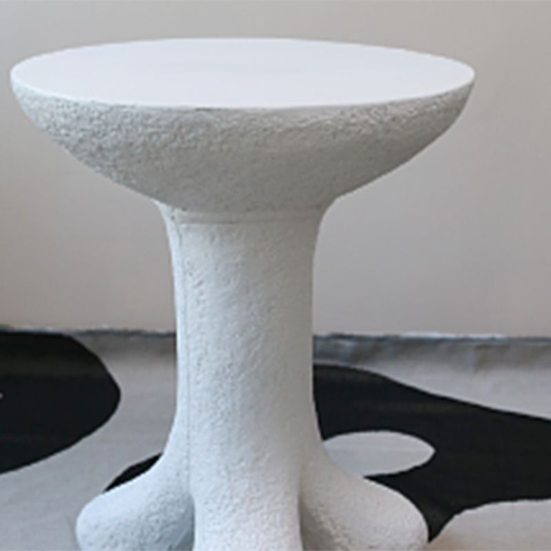 White Corner Table Unique Shape 3 Legs End Table, 19.7" W x 19.7" D x 24" H