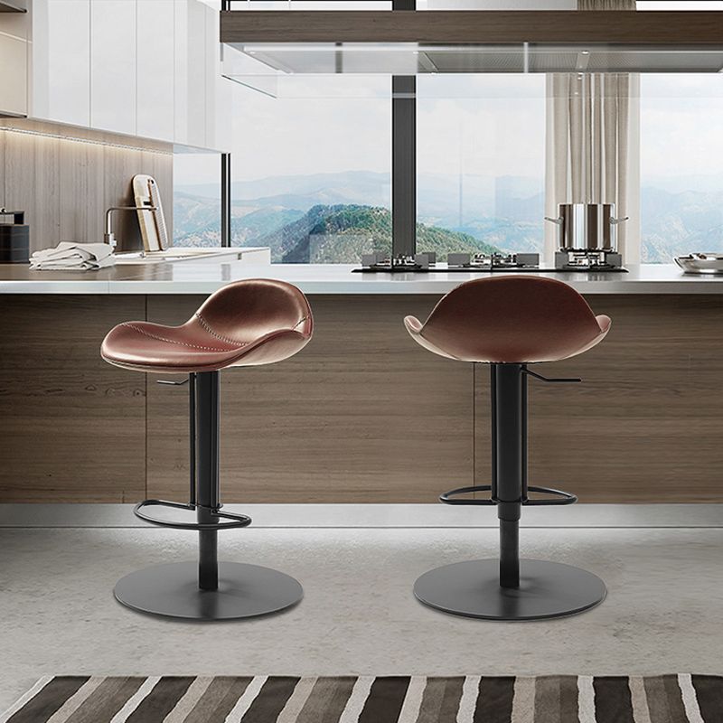 Leather Bar Stool Adjustable Backrest Swivel Counter Stool for Bristol