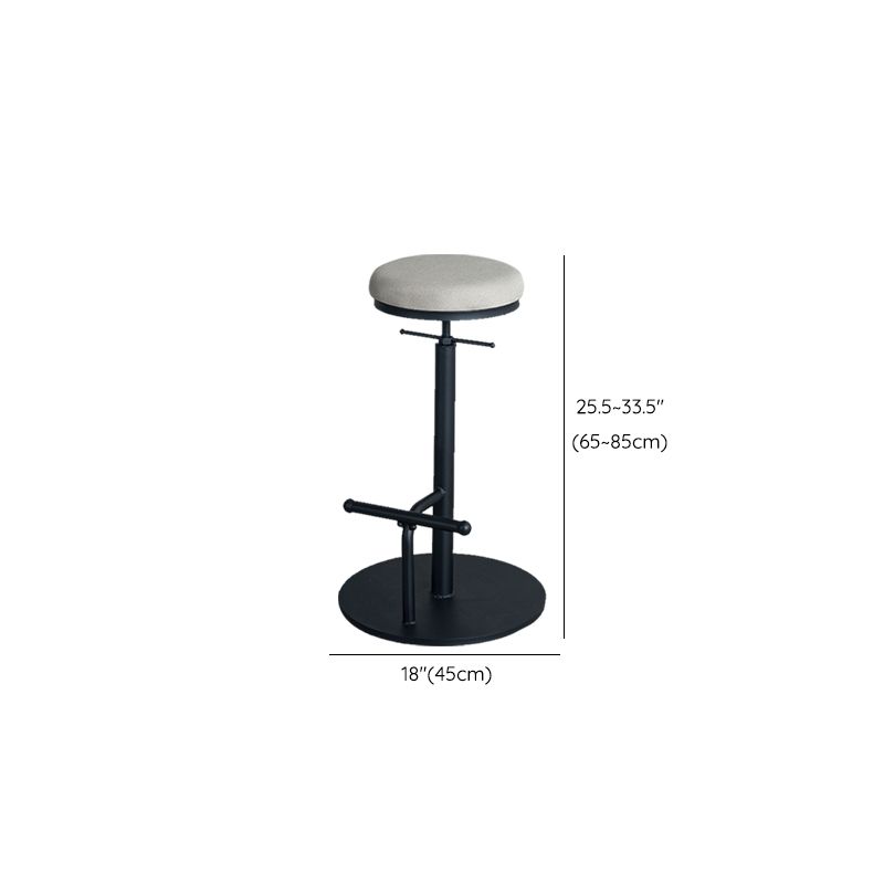 Metal Adjustable Height Bar Stool Industrial Armless Bar Stool with Footrest