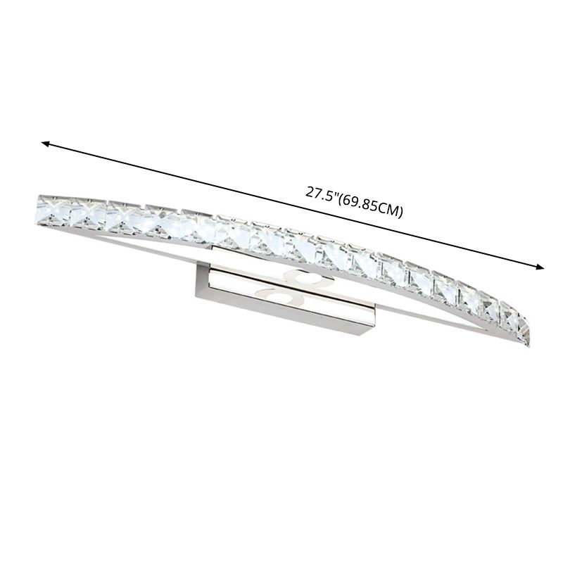 Fixage d'éclairage de vanité en cristal moderne Forme d'arc K9 CRISTAL BOOR Vanité Sconce