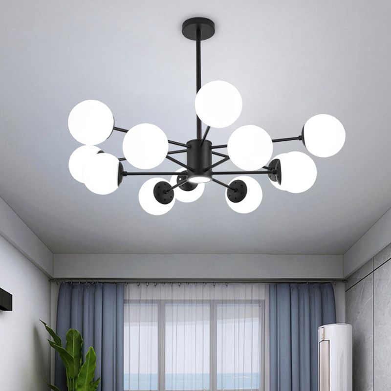 Verstellbare hängende Kabelkronleuchter leichte moderne Einfachheit Sputnik weißer Glasdecke für Restaurant