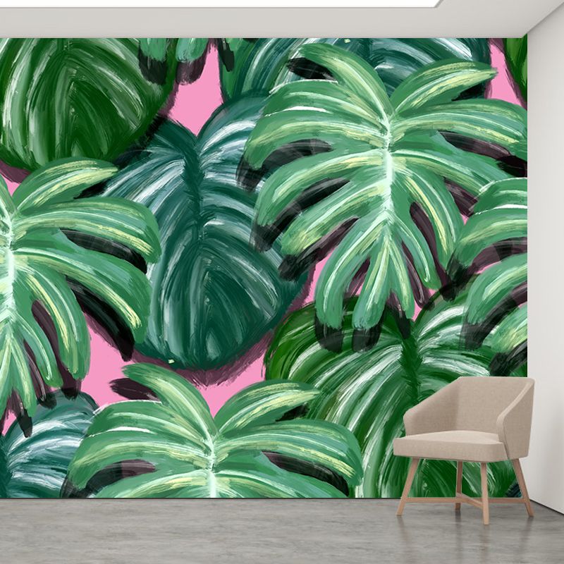 Tropical Plants Wall Mural Tropical Style Mildew Resistant for Meeting Room