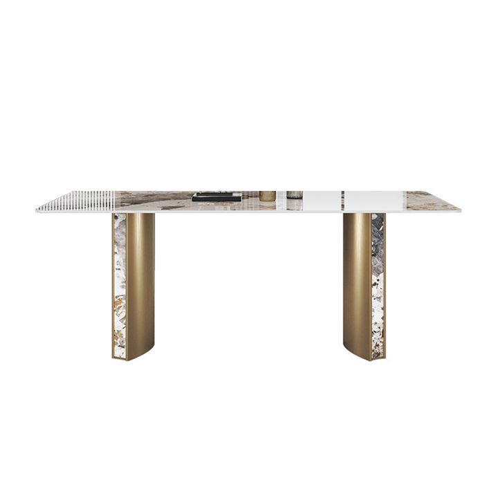 Luxurious Sintered Stone Top Dining Set Rectangle 1/3/4/5/7 Pieces Dining Room Table Set