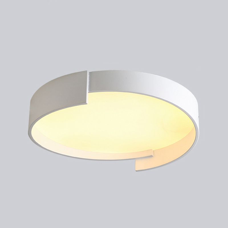 Modern LED Metal Flush Mount Circular Shape Ceiling Light with Acrylic Shade for Bedroom
