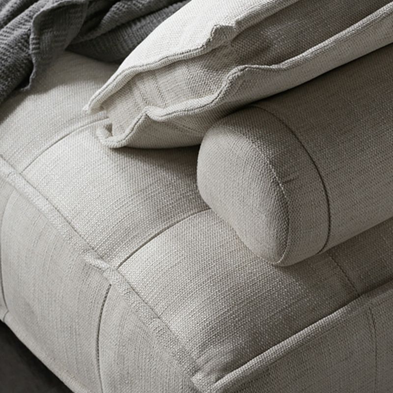 Contemporary Sofa with Bolster Pillows Armless Settee for Bonus Room