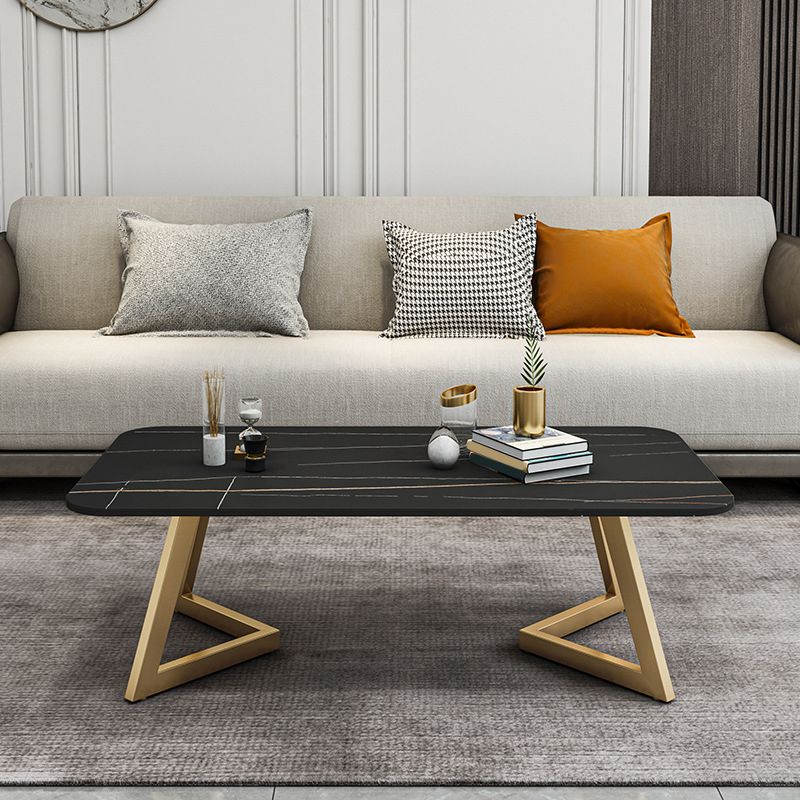 Luxurious Rectangular Slate Top Coffee Cocktail Table - 17.7" H