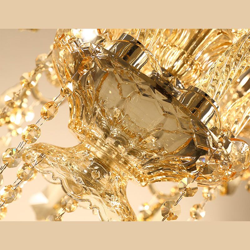Gold Sputnik Pendant Light in Traditional Luxury Style Crystal Chandelier for Living Room