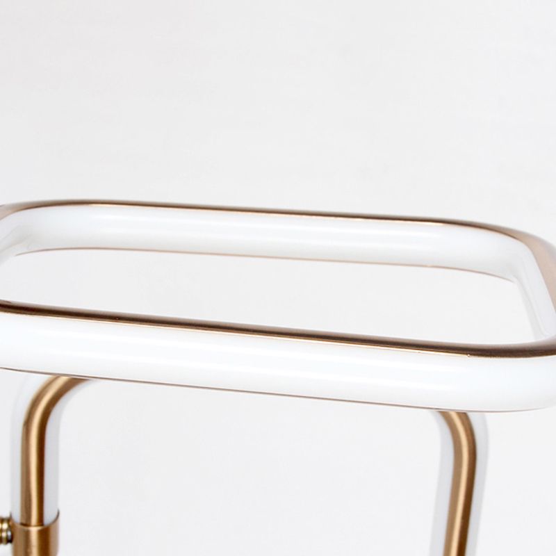 Gold-Black Square Semi-Flush Mount Modern 8 Bulbs Acrylic Ceiling Light Fixture in Warm/White Light