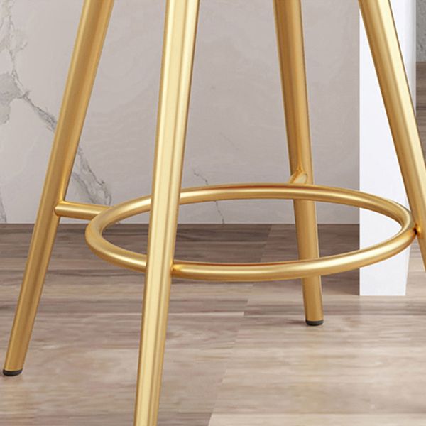 Glam Jewelry Shop PU Leather Stool Orange Footrest Low Back Stool