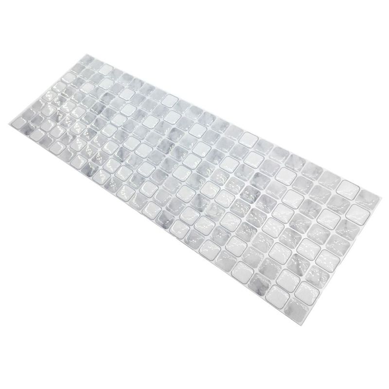 Grey Brick Look Wallpaper Panels Mosaic Tile Simple Self Sticking Wall Art for Living Room