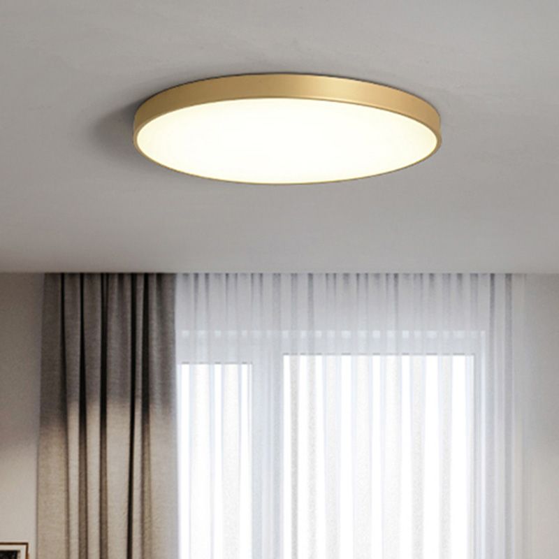 Simplicity Round Shape LED Ceiling Lamp Modern Bedroom Corridor Lighting Fixture Light with Gold Baking Paint Bezel