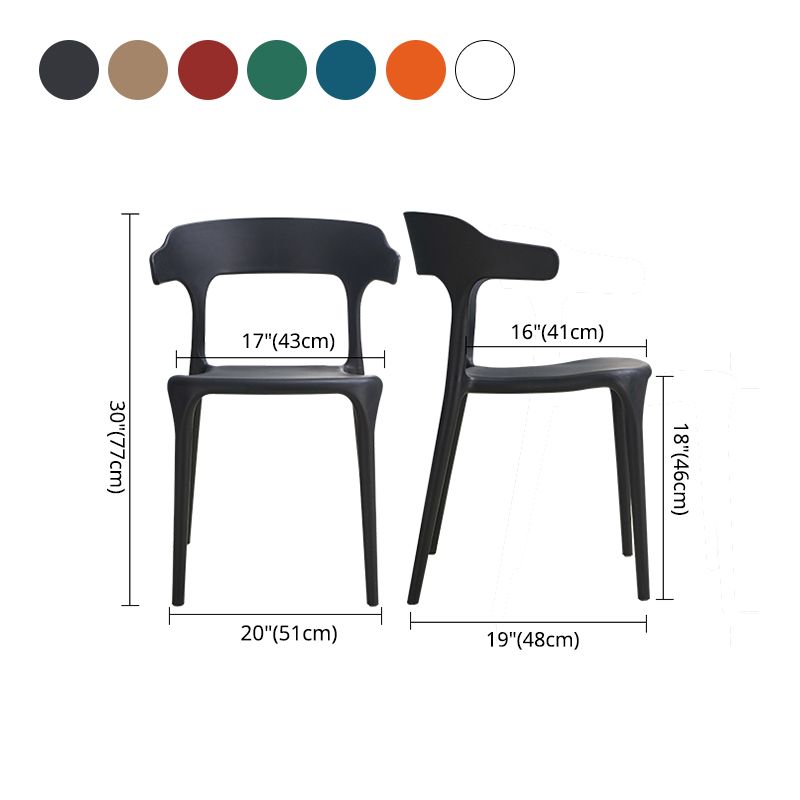 Sillas de comedor plásticas escandinavas sin brazos apilables que cenan la silla lateral