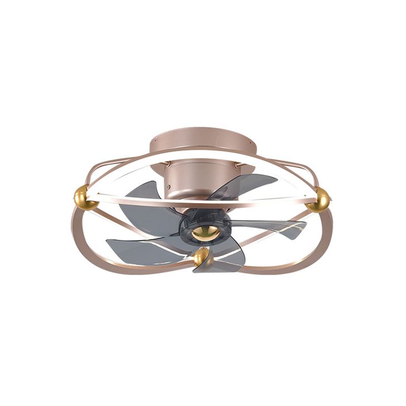 Metal Round Shape Ceiling Fans Light Modern 2-Lights Flush Mount Ceiling Fan Light