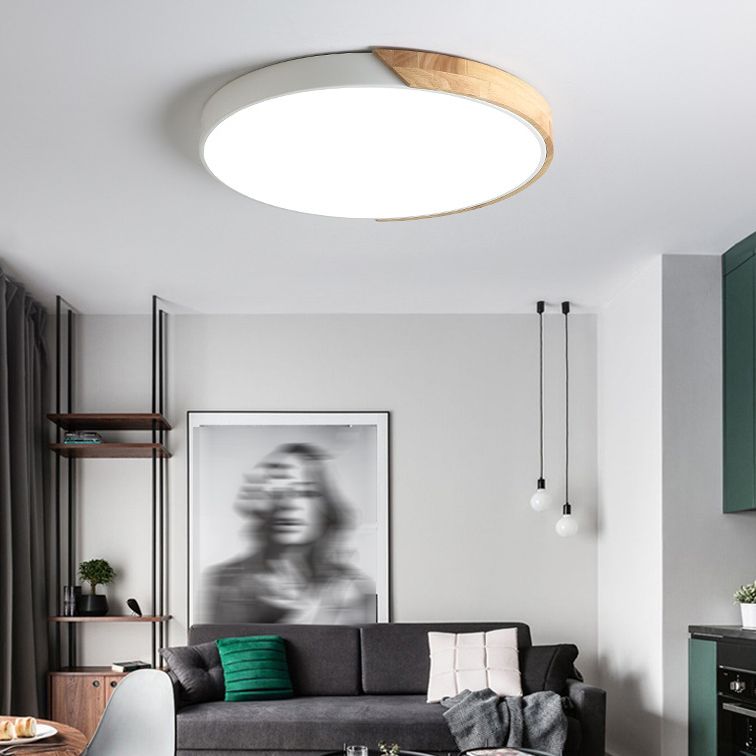 Circular Flush Mount Fixture Contemporary Metal 1 Light Flush Light for Children's Room