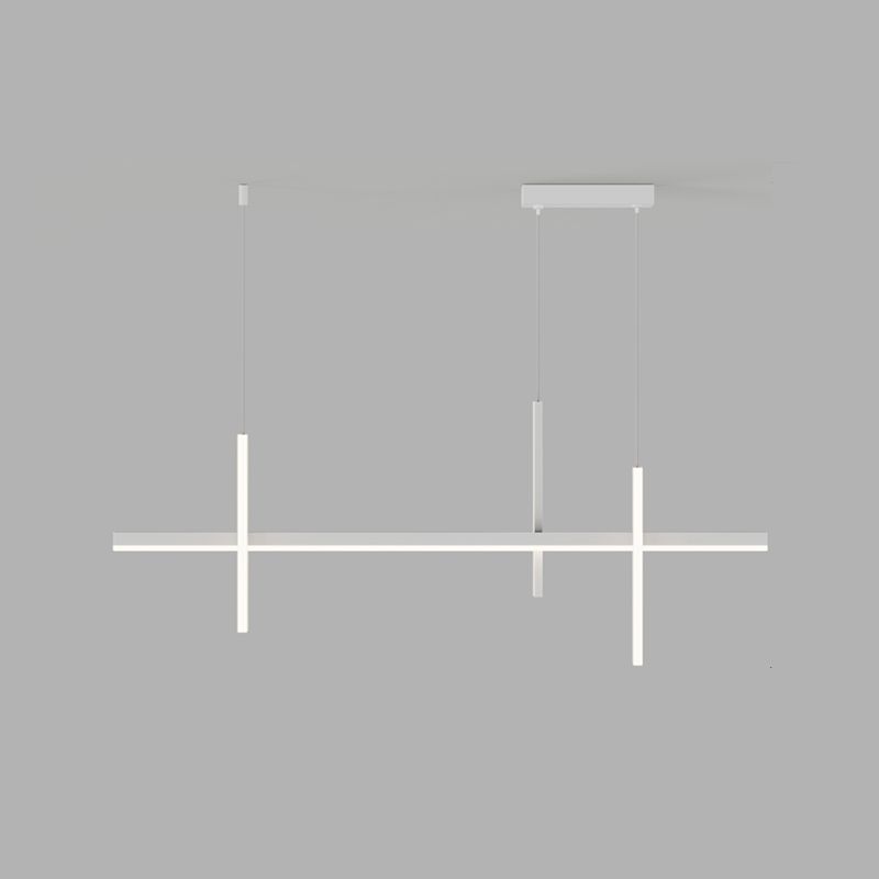 3-Light Linear Island Light Fixture Simplicity Metal Pendant Light for Dining Room