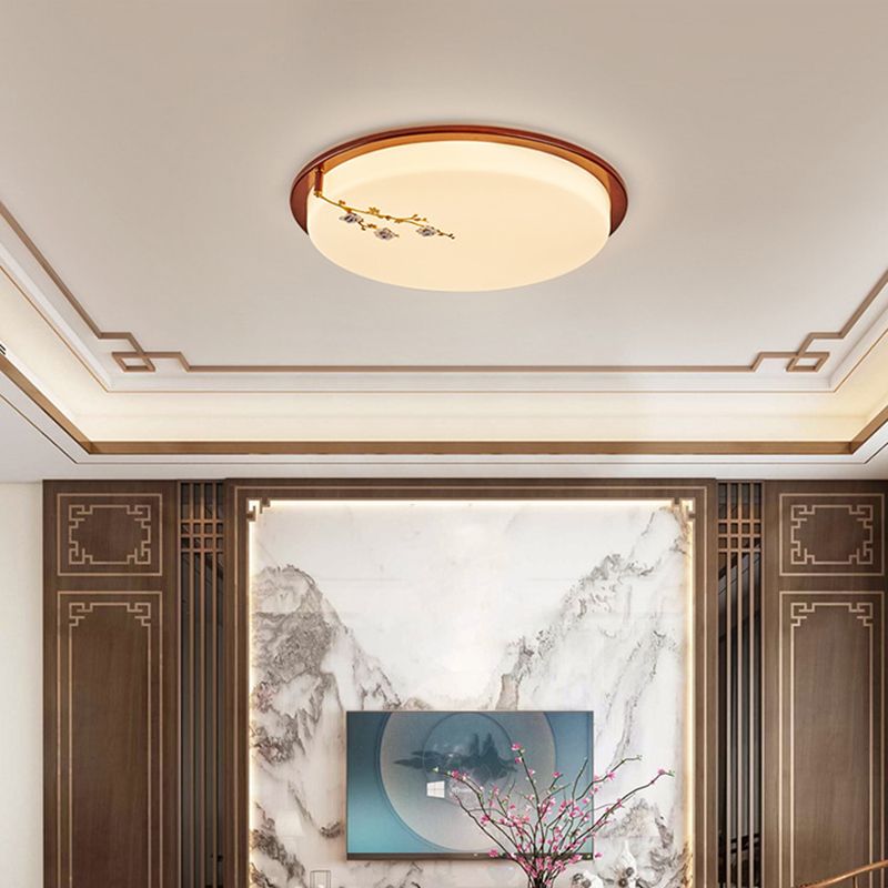 Weiße geometrische Deckenleuchte, minimalistische Acryl-LED-Einbauleuchte mit Keramikrosette