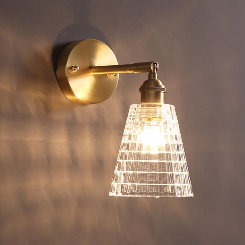 Mid Century Barrel Wall Mount Lighting Clear Glass Wall Mounted Light Fixture for Bedroom